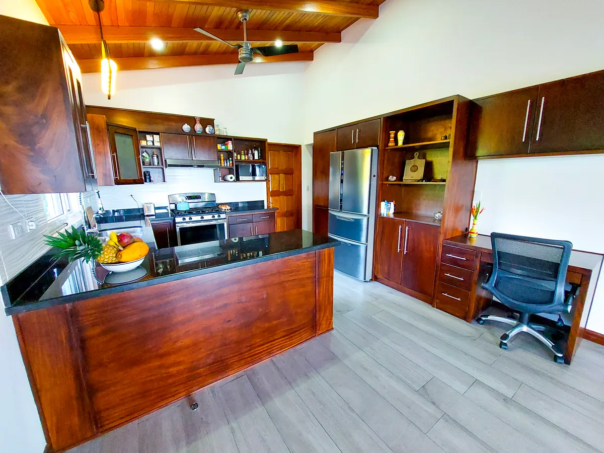 Kitchen workspace nook perfect for quick laptop work