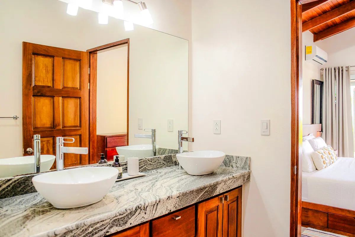 Master bathroom walk-in shower with rainfall showerhead